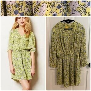 Maeve (Anthropologie) Floral Yellow/green Dress
